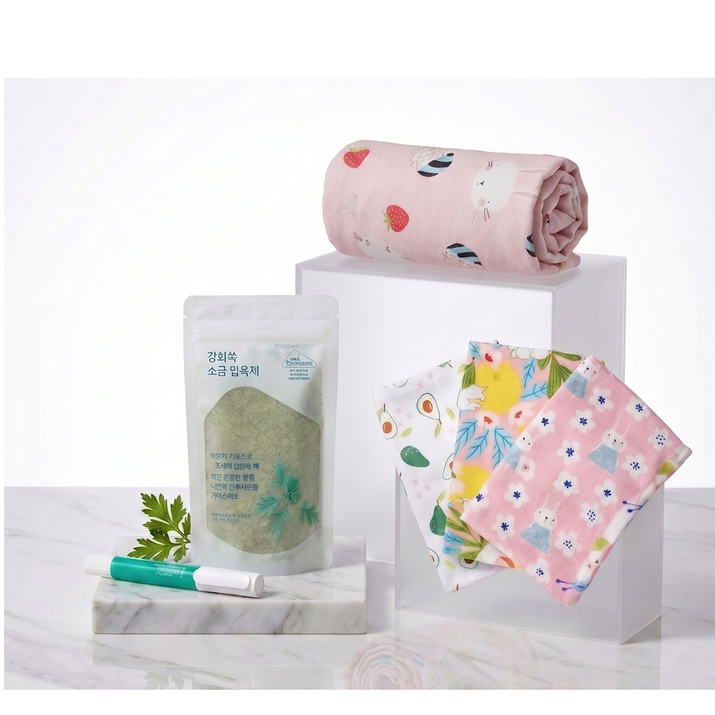 Korean Spa Exfoliating Cloth Set – Authentic At-Home Body Scrub Kit (Handmade in Korea)