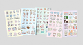 K-Style Cute Animal Daily Journal Stickers (5 Sheets Total) - Removable Matte Finish - Panda, Cat, Rabbit, Otter, Monkey - Korean Deco Stickers for Planners, Calendars, DIY Crafts, Gifts