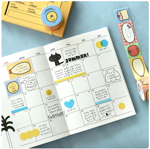 Iconic Made in Korea Doodle Sticky Memo Roll 3-Pack Bundle