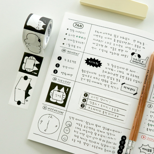 Iconic Made in Korea Doodle Sticky Memo Roll 3-Pack Bundle