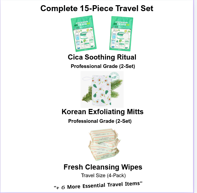 bomramtrove Travel Toiletry Bag 15-in-1 Kit – Portable Organizer for Toiletries, TSA Approved