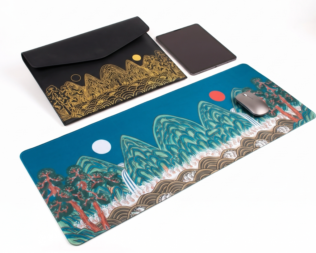 Korean Traditional Art Desk Set – Hanji Craft Stationery, Authentic K-Culture Office Gift