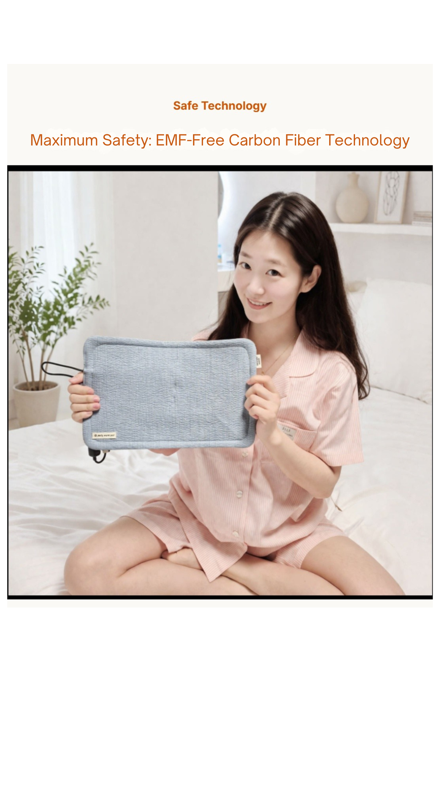 bomramtrove Far-Infrared Heating Pad for Menstrual Cramps (Blue)