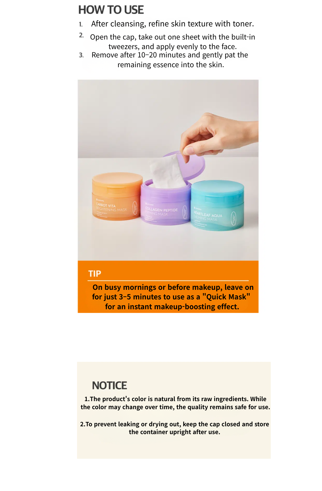 Jeju Carrot Brightening Mask + Hair Band Set | K-Beauty Daily Skin Care Kit