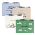 bomramtrove Sketch Notebook Spiral Bound – Cute Animal Design, Korean Stationery Drawing Journal