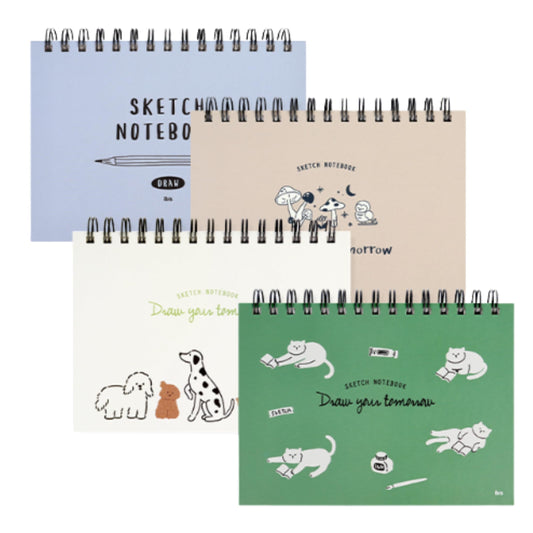 bomramtrove Sketch Notebook Spiral Bound, Single Animal Design