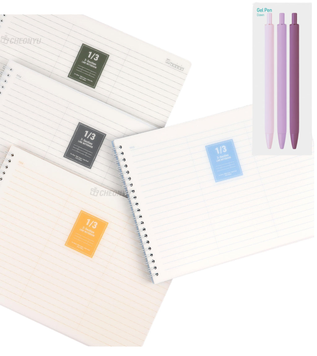 bomramtrove Color Mood Gel Pen 3-Color Set – Smooth Writing Korean Stationery, Journaling Pens