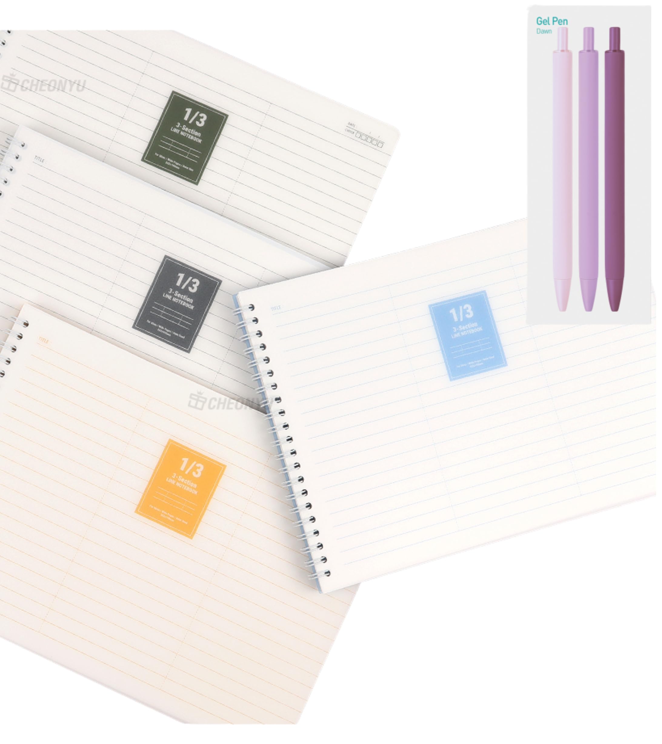 bomramtrove Color Mood Gel Pen 3-Color Set – Smooth Writing Korean Stationery, Journaling Pens