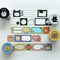 Iconic Made in Korea Doodle Sticky Memo Roll, 1.18"x196", Thermal Paper Style Cute Illustrated Planner Supplies, 4 Styles (Yellow)