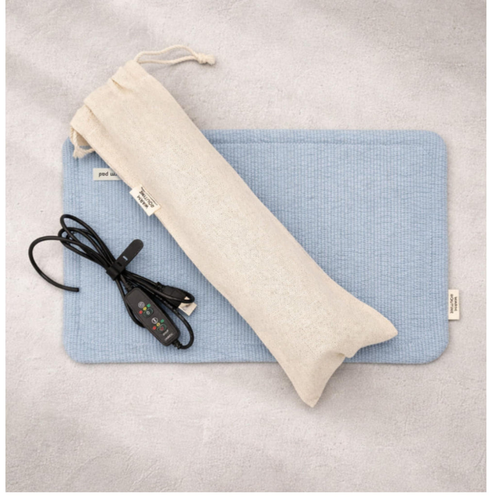bomramtrove Far-Infrared Heating Pad – Portable Period & Back Pain Relief, Korean Health Device (Blue)
