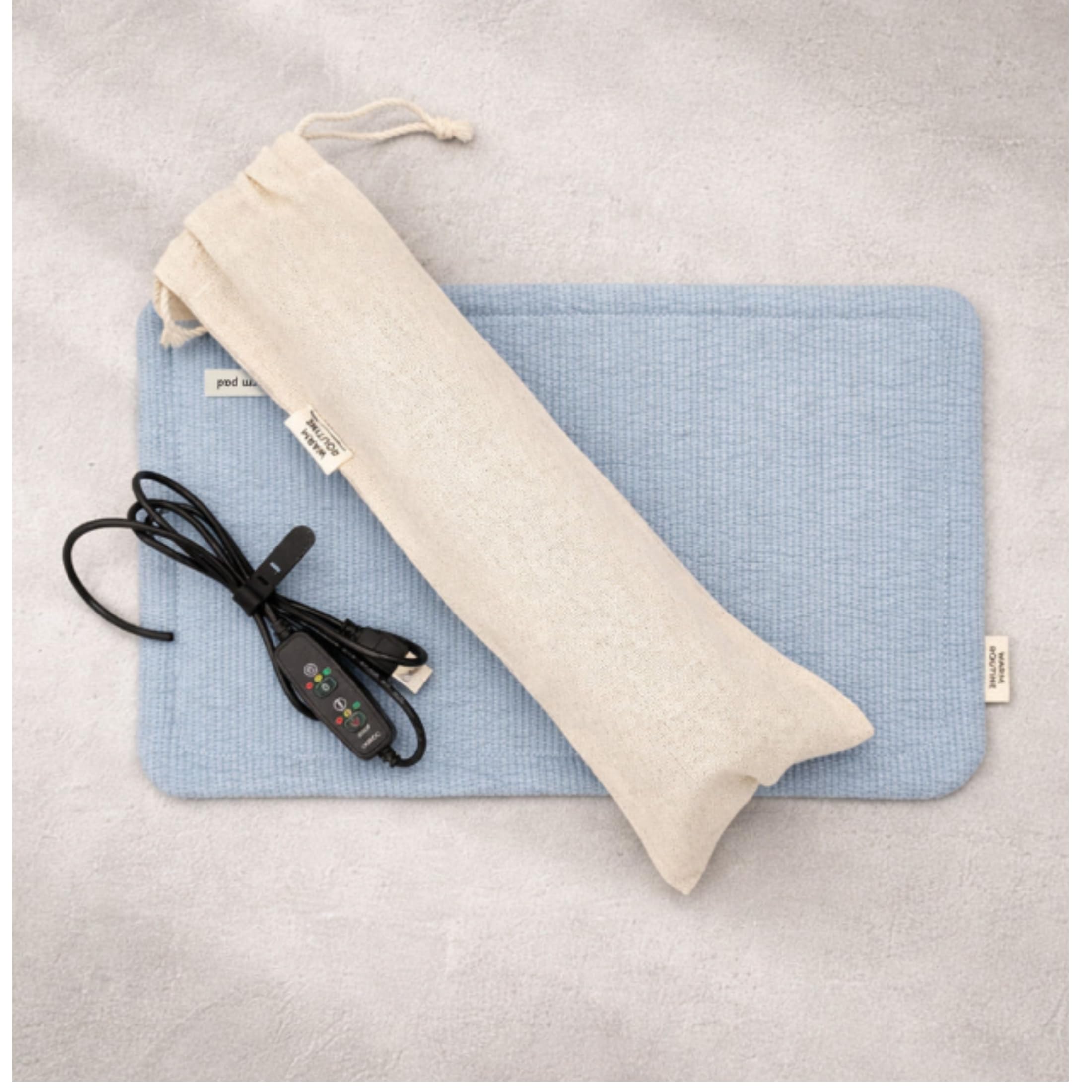 bomramtrove Far-Infrared Heating Pad – Portable Period & Back Pain Relief, Korean Health Device (Blue)