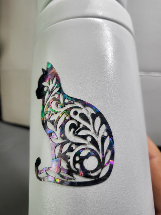 Real Mother of Pearl Art Decals (Set of 7) - Premium Abalone Shell Stickers for Tumblers, Mugs, Phones - Water-Resistant & Curved Surface Friendly - Handcrafted by Disabled Artists