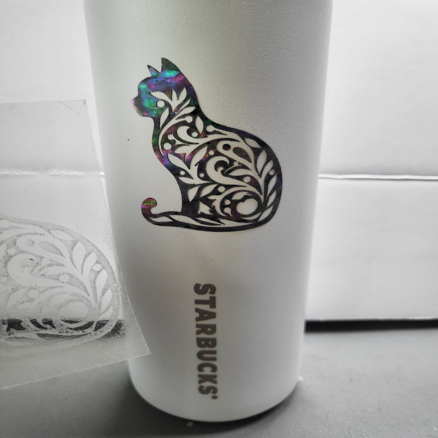 Real Mother of Pearl Art Decals (Set of 7) - Premium Abalone Shell Stickers for Tumblers, Mugs, Phones - Water-Resistant & Curved Surface Friendly - Handcrafted by Disabled Artists